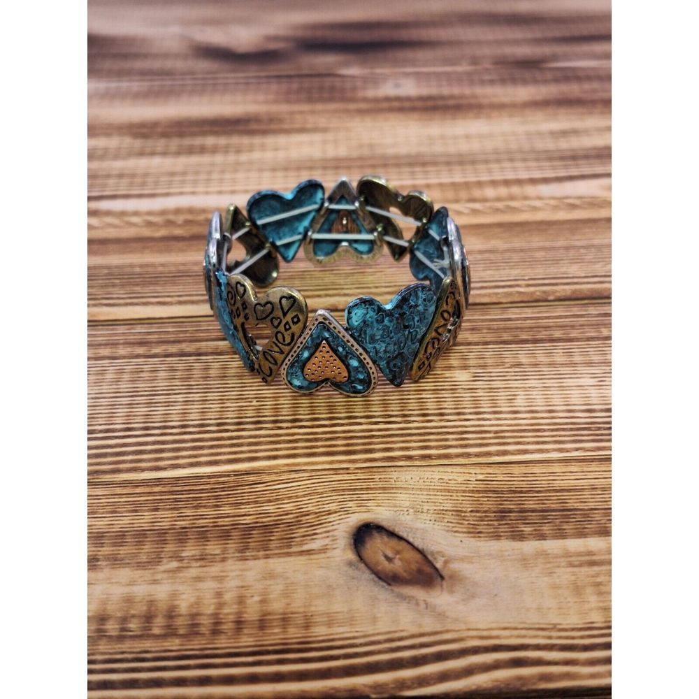Metal Heart Love Elastic Stretch Bracelet‎